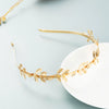 Women's Metal Flower Headband With Pearl Accents Electroplated Hair Hoop For Elegant Hair Styling