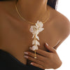 Women's Metal Flower Scallop Tassel Electroplated Earrings