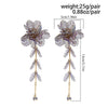 Women's Metal Flower Scallop Tassel Electroplated Earrings
