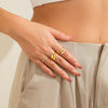 Women's Metal Geometric Bending Open Finger Ring Set With Electroplating