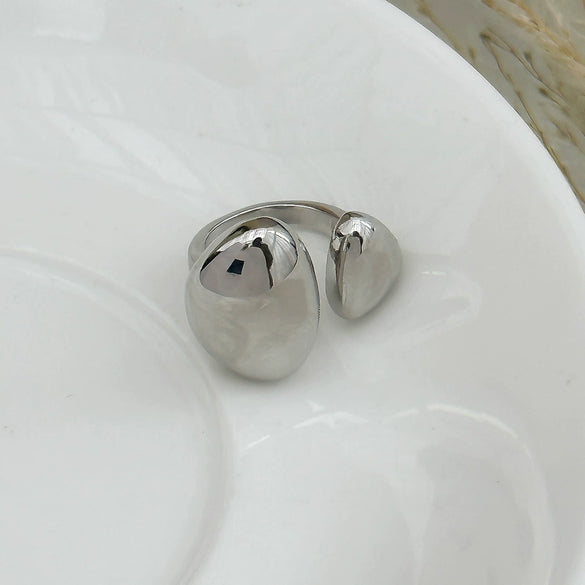 Women's Metal Geometric Bending Open Finger Ring Set With Electroplating