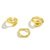 Women's Metal Geometric Bending Open Finger Ring Set With Electroplating