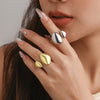 Women's Metal Geometric Bending Open Finger Ring Set With Electroplating