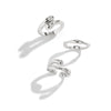 Women's Metal Geometric Bending Open Finger Ring Set With Electroplating