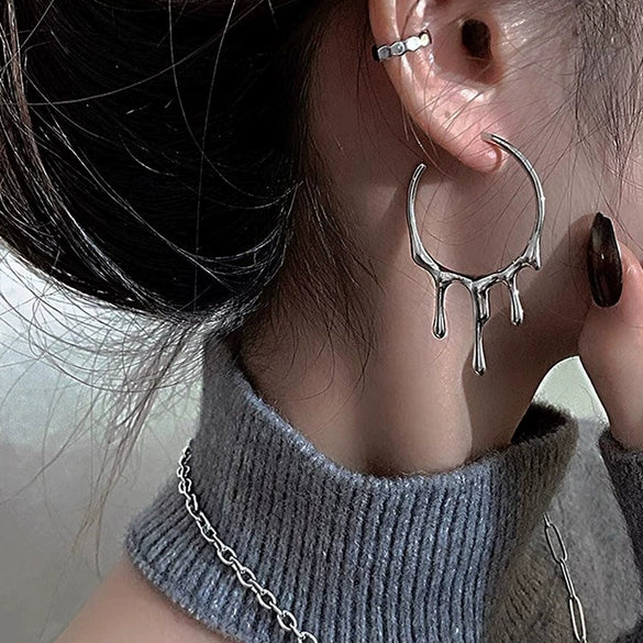 Women's Metal Geometric Electroplated Earrings Natural Style Trendy Minimalist Cold Style Fashion Jewelry