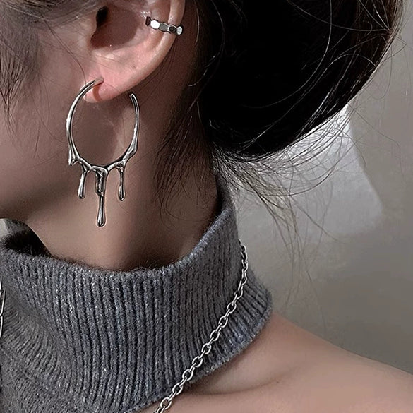Women's Metal Geometric Electroplated Earrings Natural Style Trendy Minimalist Cold Style Fashion Jewelry