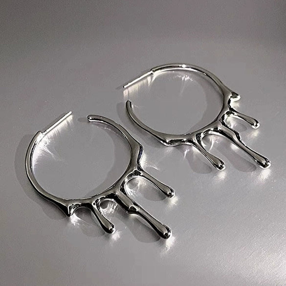 Women's Metal Geometric Electroplated Earrings Natural Style Trendy Minimalist Cold Style Fashion Jewelry
