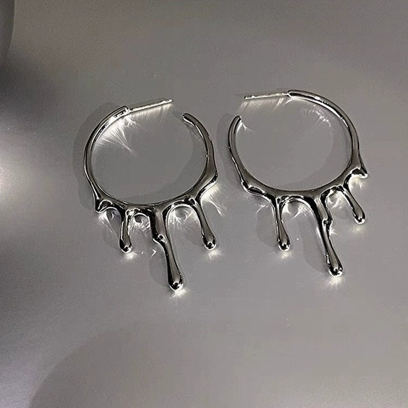 Women's Metal Geometric Electroplated Earrings Natural Style Trendy Minimalist Cold Style Fashion Jewelry