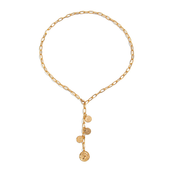 Women's Metal Geometric Figure Long Necklace With Iron Chain Alloy And Electroplating Design