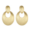 Women's Metal Geometric Hoop Earrings With Handdrawn Brushed Finish Minimalist Statement Jewelry