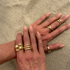 Women's Metal Geometric Irregular Pleated Open Water Drop Ring With Electroplating