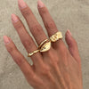 Women's Metal Geometric Irregular Pleated Open Water Drop Ring With Electroplating