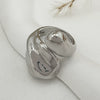Women's Metal Geometric Liquid Metal Pleated Opening Ring With Electroplating