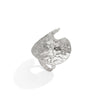 Women's Metal Geometric Open Ring With Beating Pattern And Imitation Pearl Electroplated