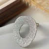 Women's Metal Geometric Open Ring With Beating Pattern And Imitation Pearl Electroplated