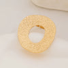 Women's Metal Geometric Open Ring With Beating Pattern And Imitation Pearl Electroplated
