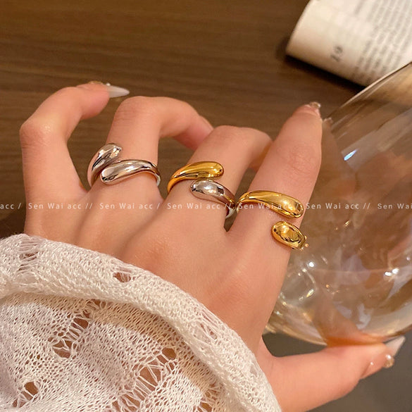 Women's Metal Geometric Open Ring With Electroplating