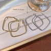 Women's Metal Geometric Square Earrings 925 Silver Electroplated