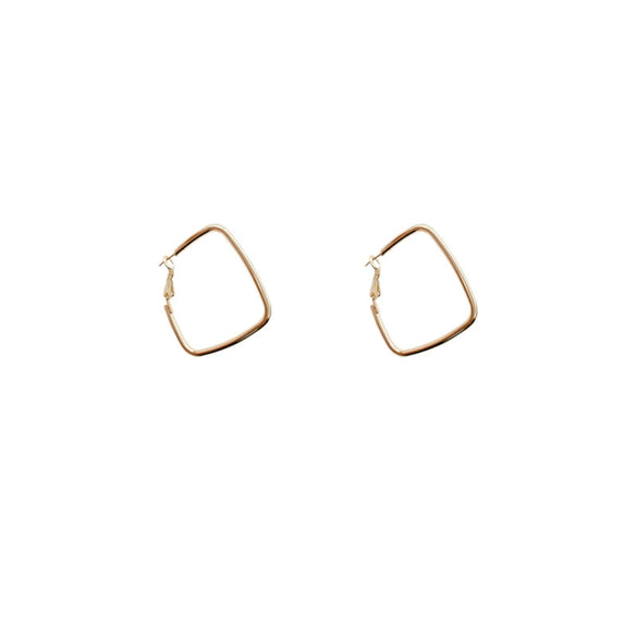 Women's Metal Geometric Square Earrings 925 Silver Electroplated