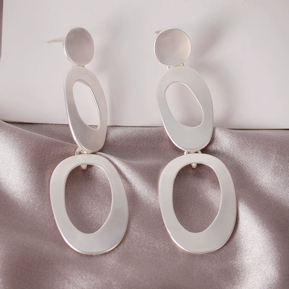 Women's Metal Geometric Statement Earrings Minimalist Retro Design Elegant Bold Fashion Jewelry Wholesale