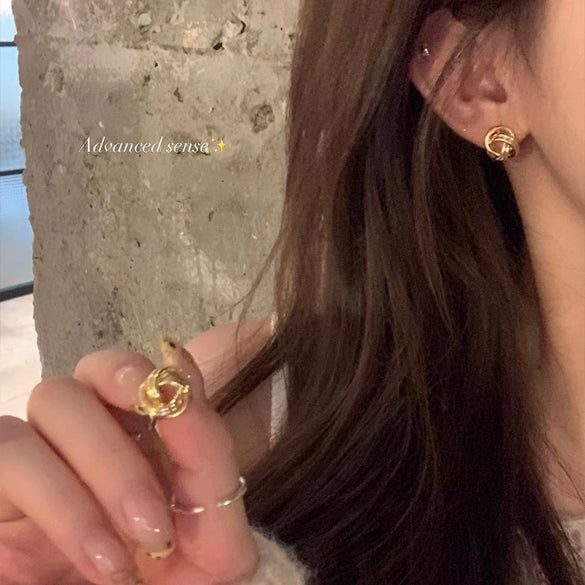 Women's Metal Geometric Style Electroplated Twist Earrings