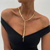 Women's Metal Geometric Woven Snake Bone Chain Clavicle Necklace With Electroplating