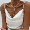 Women's Metal Geometric Woven Snake Bone Chain Clavicle Necklace With Electroplating