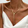 Women's Metal Geometric Woven Snake Bone Chain Clavicle Necklace With Electroplating