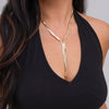 Women's Metal Geometric Woven Snake Bone Chain Clavicle Necklace With Electroplating