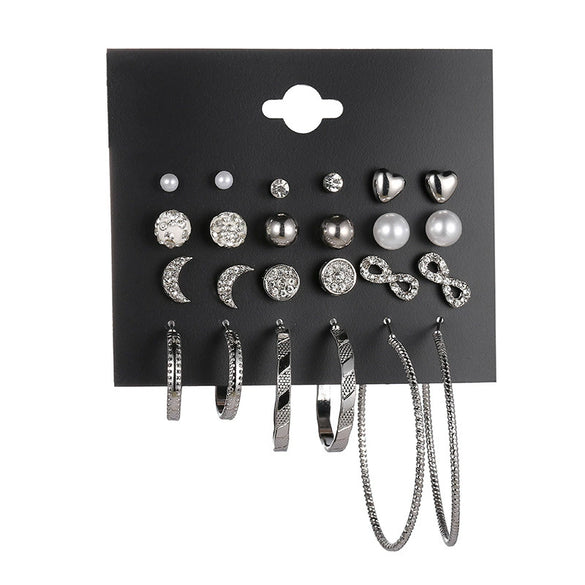 Women's Metal Heart Pattern Electroplated Earrings