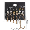 Women's Metal Heart Pattern Electroplated Earrings