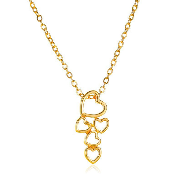 Women's Metal Heart Shaped Geometric Ins Style Electroplated Clavicle Chain Necklace