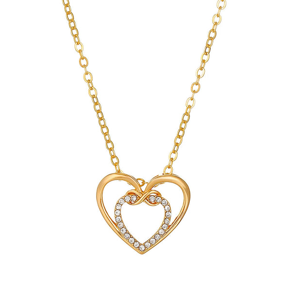 Women's Metal Heart Shaped Geometric Ins Style Electroplated Clavicle Chain Necklace