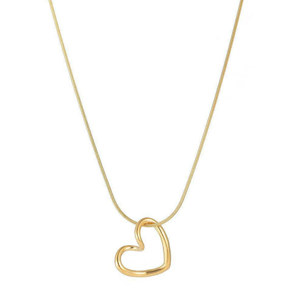 Women's Metal Heart Shaped Geometric Ins Style Electroplated Clavicle Chain Necklace