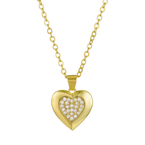 Women's Metal Heart Shaped Geometric Ins Style Electroplated Clavicle Chain Necklace