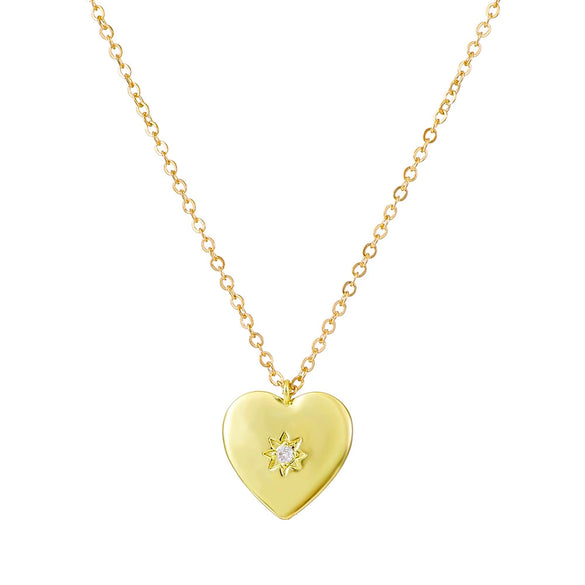 Women's Metal Heart Shaped Geometric Ins Style Electroplated Clavicle Chain Necklace