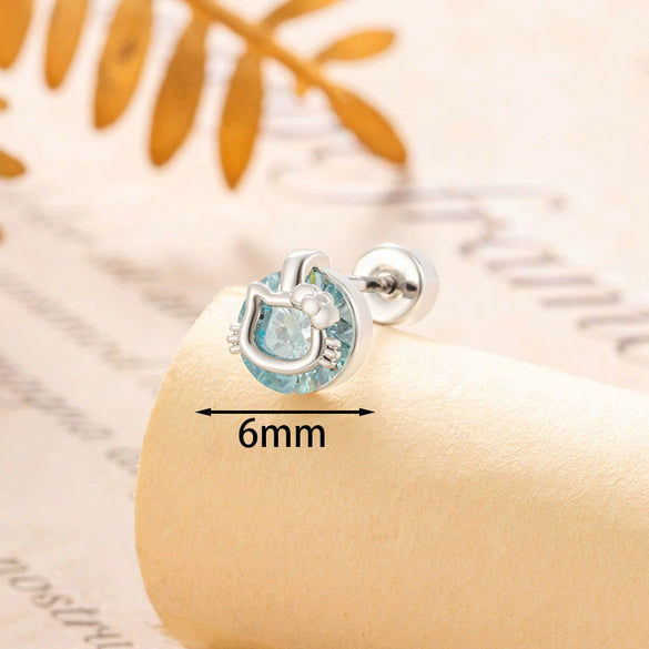 Women's Metal Hollow Cat Ear Bone Nail Set With Diamonds Fashion Style