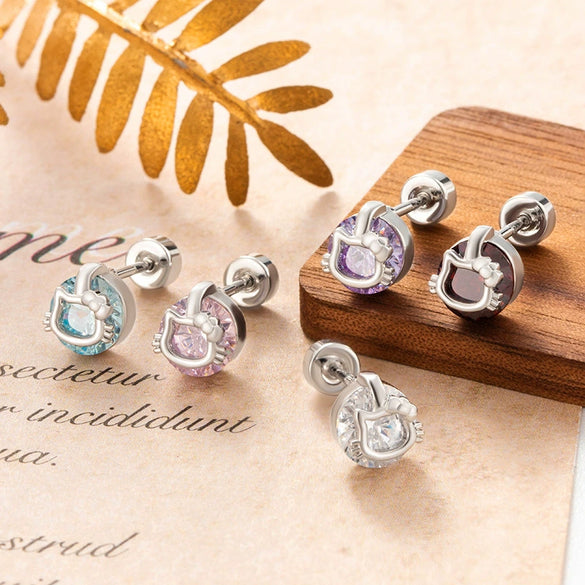 Women's Metal Hollow Cat Ear Bone Nail Set With Diamonds Fashion Style