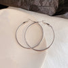 Women's Metal Hoop Earrings 925 Silver Needle Geometric Style Electroplated