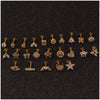 Women's Metal Jewelry With Inlaid Zircon And Flower Design For Piercing