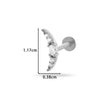 Women's Metal Love Flower Ear Bone Nail Puncture Jewelry Stainless Steel Copper Zircon Electroplating