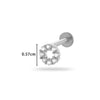 Women's Metal Love Flower Ear Bone Nail Puncture Jewelry Stainless Steel Copper Zircon Electroplating