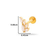 Women's Metal Love Flower Ear Bone Nail Puncture Jewelry Stainless Steel Copper Zircon Electroplating