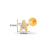 Women's Metal Love Flower Ear Bone Nail Puncture Jewelry Stainless Steel Copper Zircon Electroplating