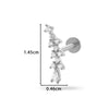 Women's Metal Love Flower Ear Bone Nail Puncture Jewelry Stainless Steel Copper Zircon Electroplating