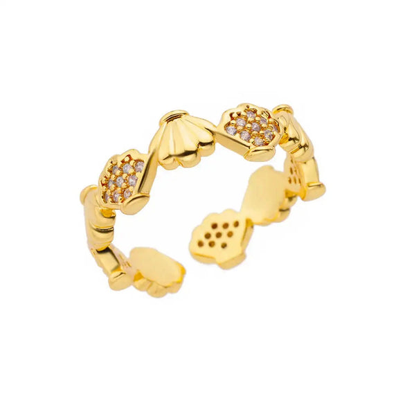 Women's Metal Ocean Beach Series Shell Starfish Ring Necklace Electroplated Jewelry