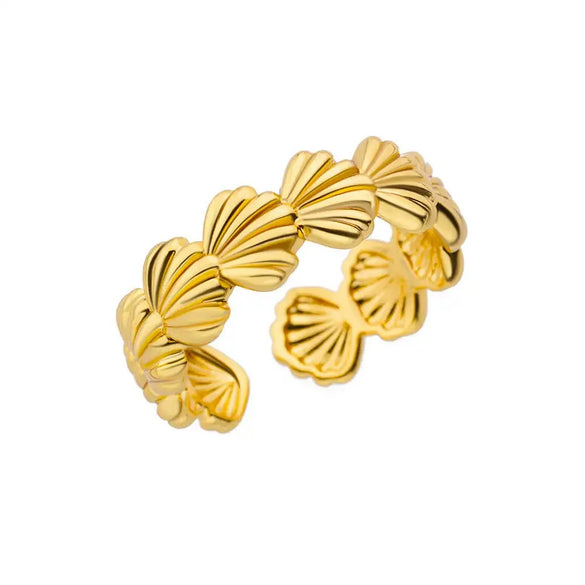 Women's Metal Ocean Beach Series Shell Starfish Ring Necklace Electroplated Jewelry
