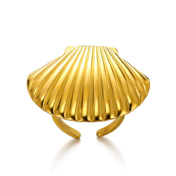 Women's Metal Ocean Beach Series Shell Starfish Ring Necklace Electroplated Jewelry