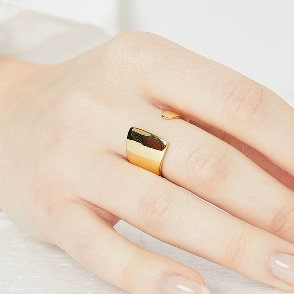 Women's Metal Open Ring Cold Simple Style Copper Gold Plated Geometric Pattern