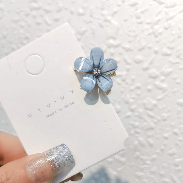 Women's Metal Plant Flower Electroplated Hair Gripper